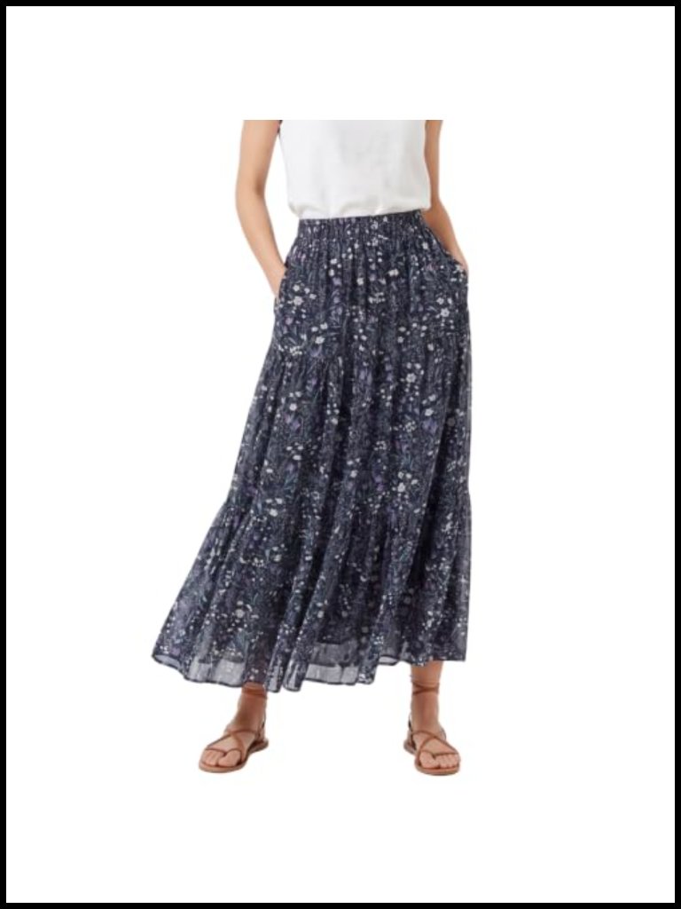 Tiered Ruffled Flowy Maxi Skirt - Drawstring Low-Rise Waist, Casual Solid